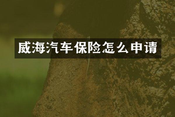 威海汽车保险怎么申请