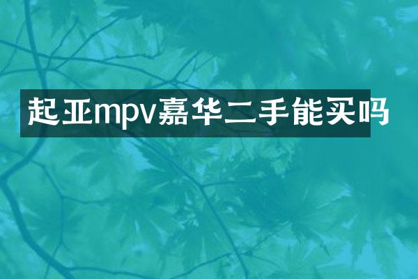 起亚mpv嘉华二手能买吗