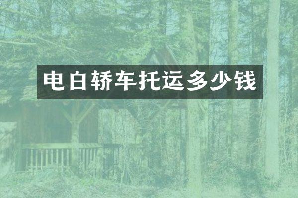 电白轿车托运多少钱