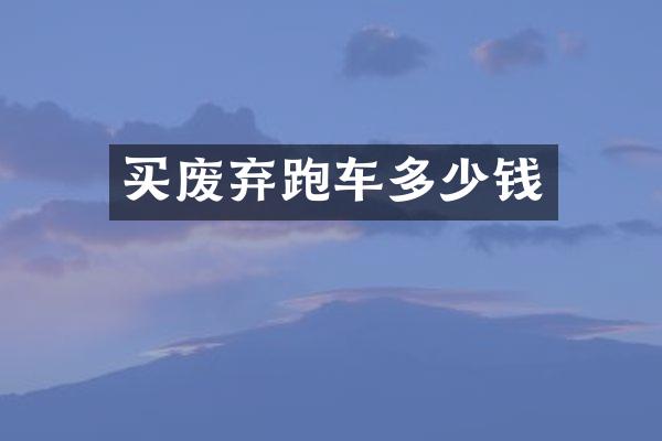 买废弃跑车多少钱