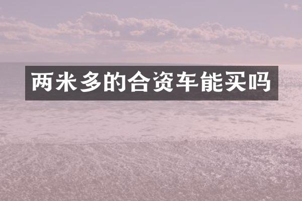 两米多的合资车能买吗