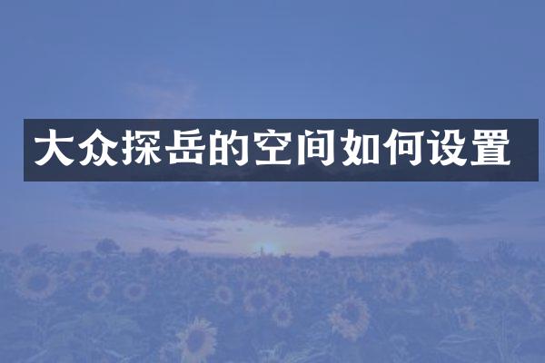 大众探岳的空间如何设置