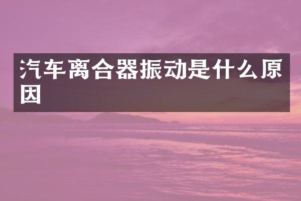 汽车离合器振动是什么原因