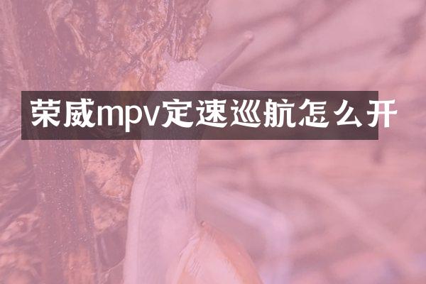 荣威mpv定速巡航怎么开