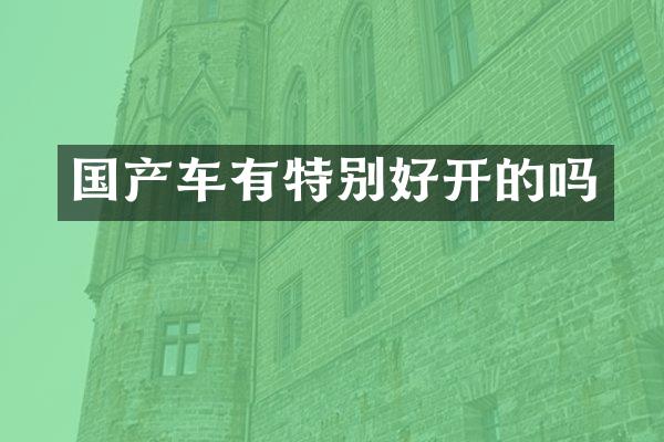 国产车有特别好开的吗