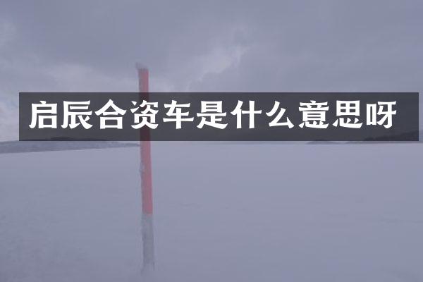 启辰合资车是什么意思呀