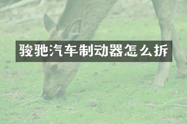 骏驰汽车制动器怎么拆