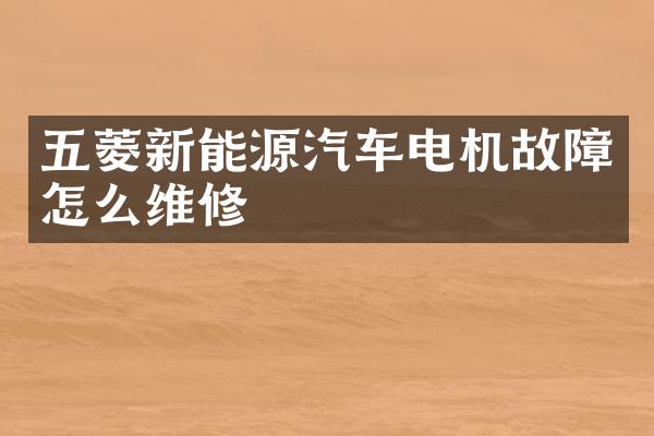 五菱新能源汽车电机故障怎么维修