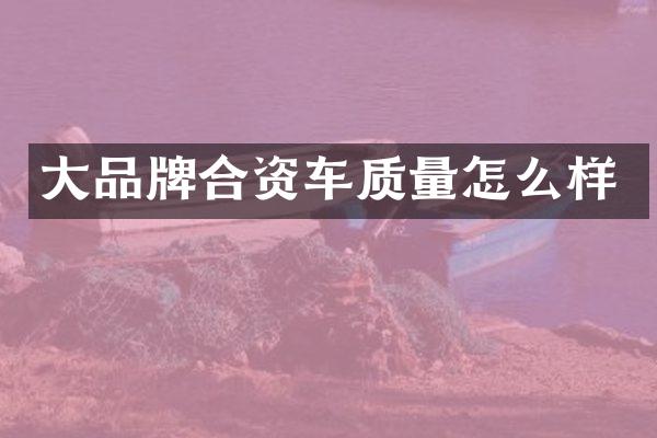 大品牌合资车质量怎么样