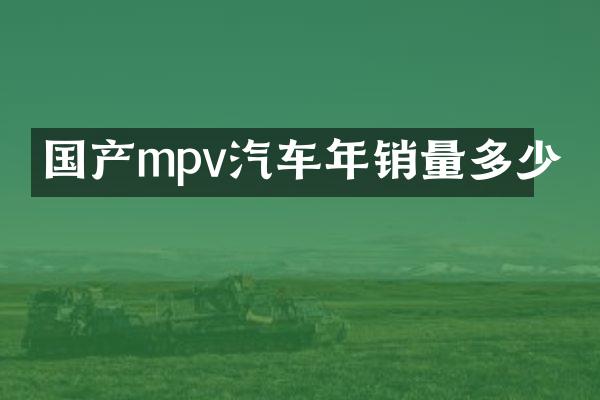国产mpv汽车年销量多少