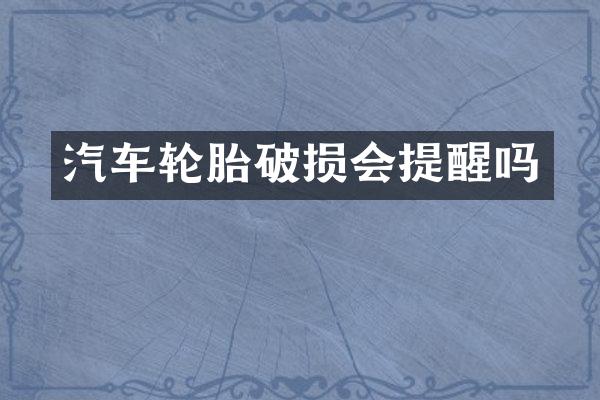 汽车轮胎破损会提醒吗