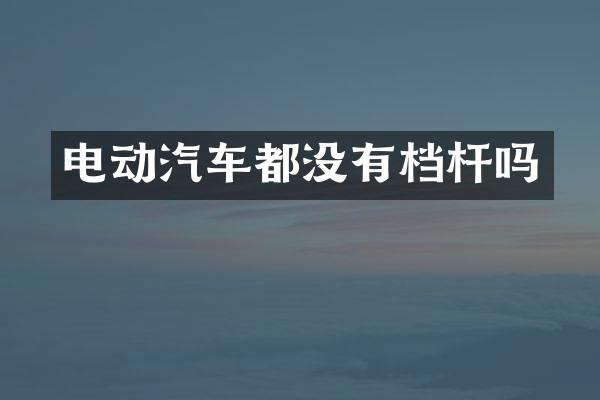 电动汽车都没有档杆吗