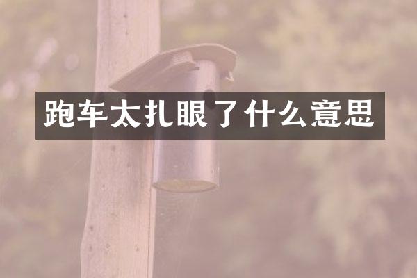 跑车太扎眼了什么意思