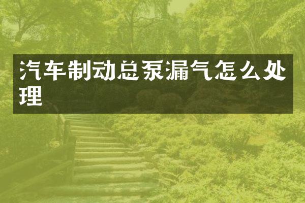 汽车制动总泵漏气怎么处理