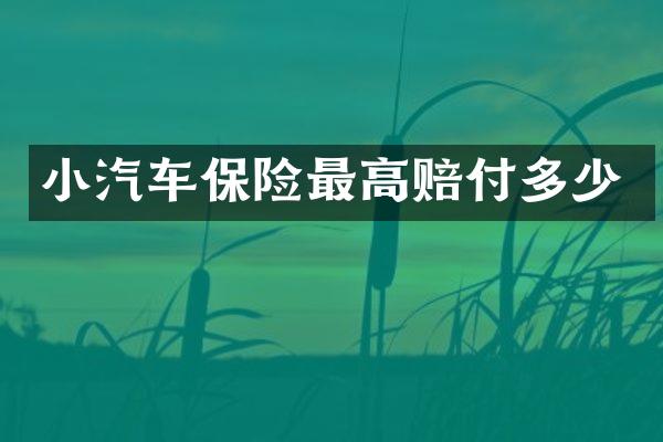 小汽车保险最高赔付多少