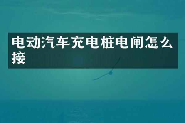 电动汽车充电桩电闸怎么接