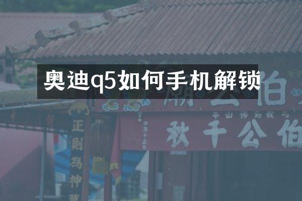 奥迪q5如何手机解锁