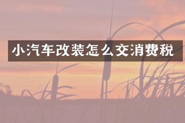 小汽车改装怎么交消费税