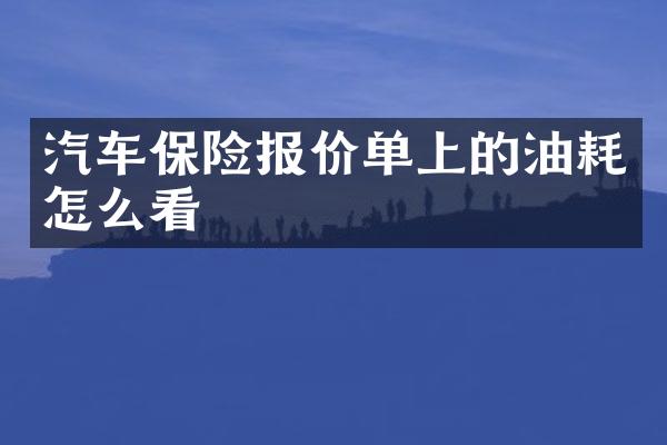 汽车保险报价单上的油耗怎么看