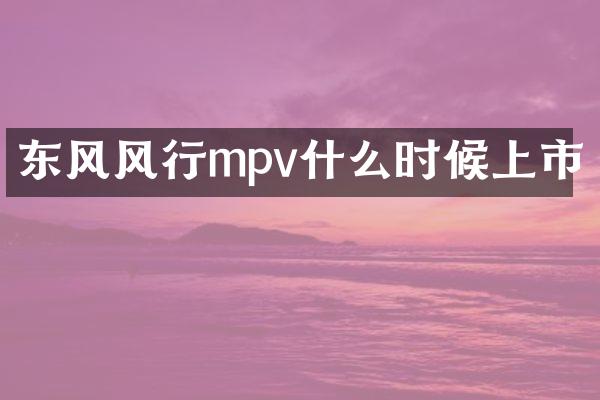 东风风行mpv什么时候上市