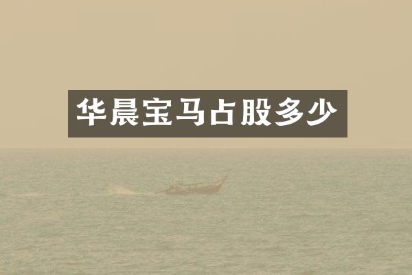 华晨宝马占股多少