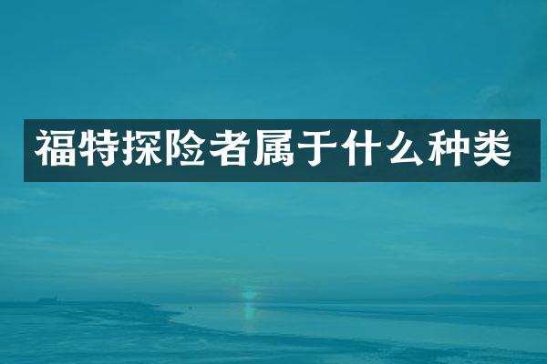福特探险者属于什么种类