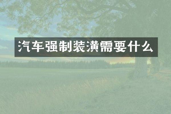 汽车强制装潢需要什么