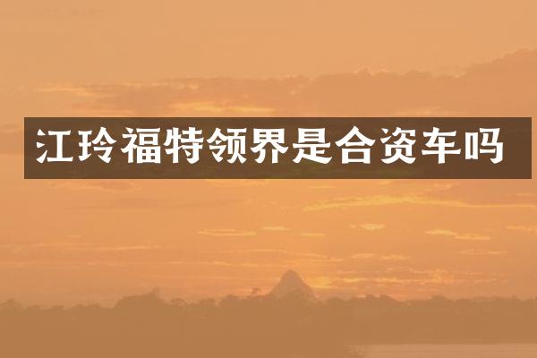 江玲福特领界是合资车吗