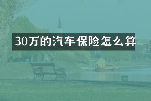 30万的汽车保险怎么算