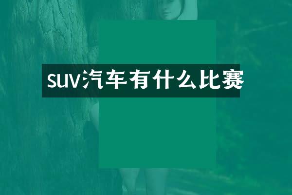 suv汽车有什么比赛