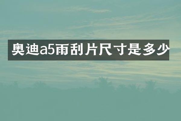 奥迪a5雨刮片尺寸是多少
