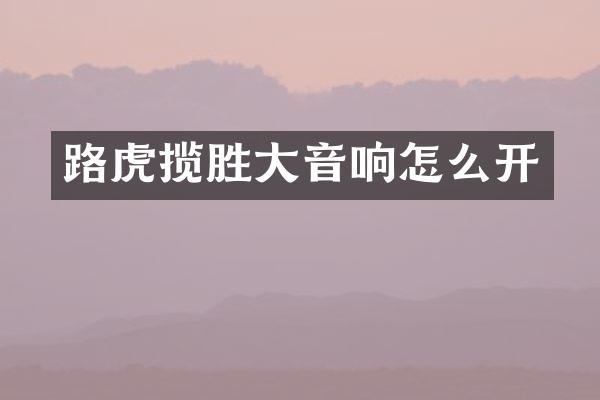路虎揽胜大音响怎么开