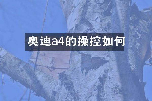 奥迪a4的操控如何