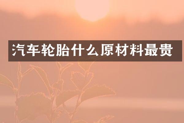 汽车轮胎什么原材料最贵