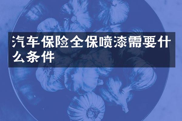 汽车保险全保喷漆需要什么条件
