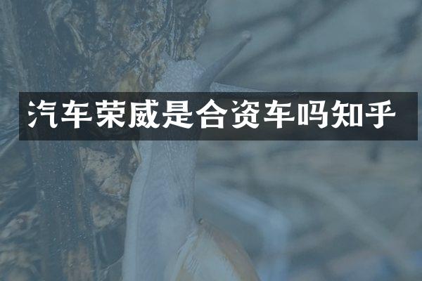 汽车荣威是合资车吗知乎