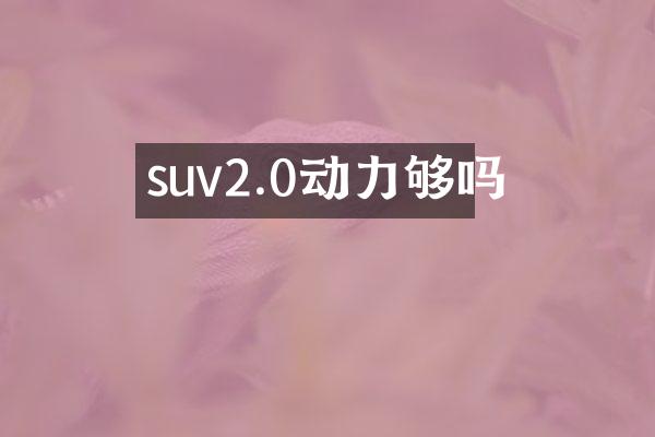 suv2.0动力够吗
