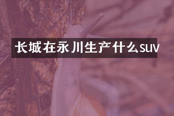 长城在永川生产什么suv