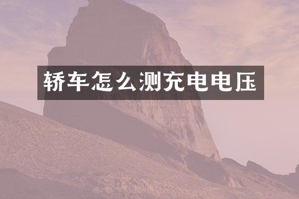 轿车怎么测充电电压