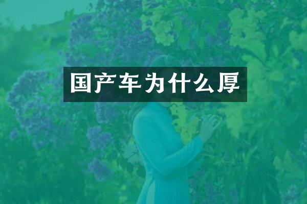 国产车为什么厚