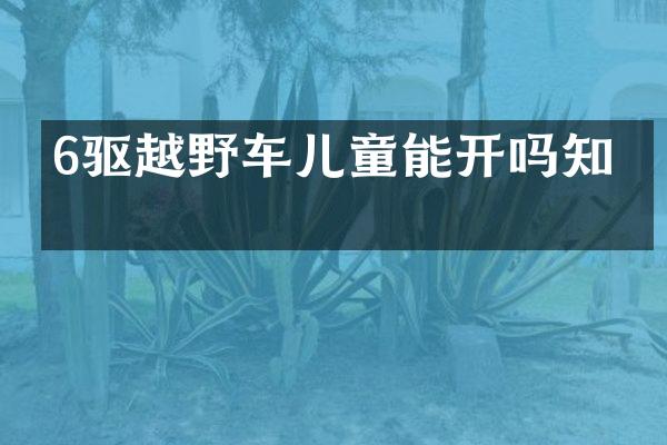 6驱越野车儿童能开吗知乎