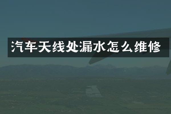 汽车天线处漏水怎么维修