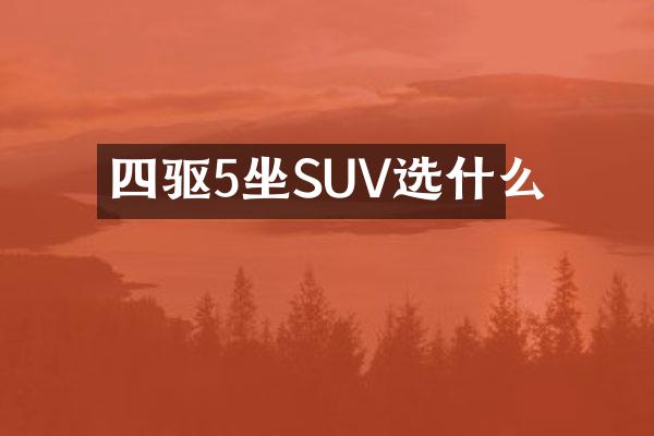 四驱5坐SUV选什么