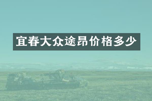 宜春大众途昂价格多少