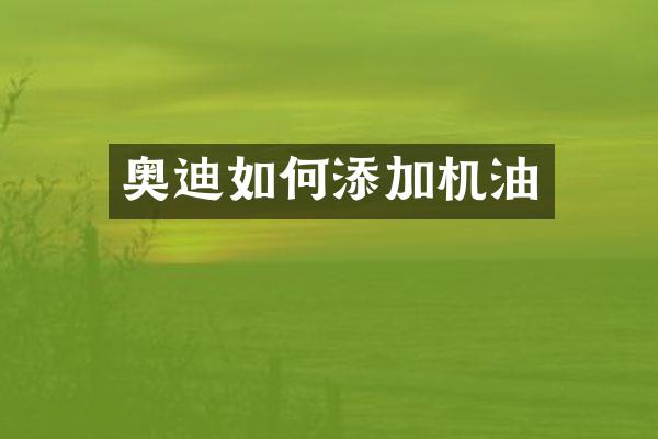 奥迪如何添加机油