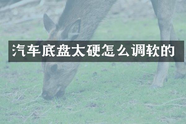 汽车底盘太硬怎么调软的