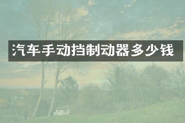 汽车手动挡制动器多少钱