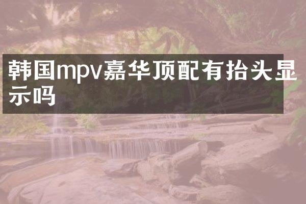 韩国mpv嘉华顶配有抬头显示吗