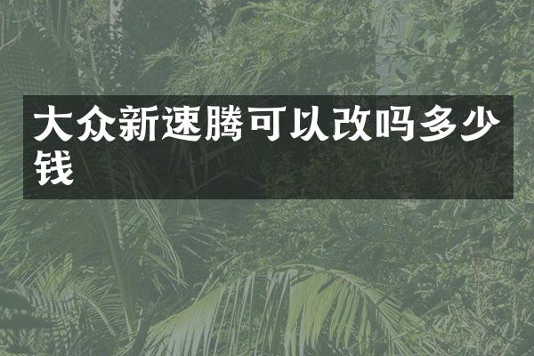 大众新速腾可以改吗多少钱