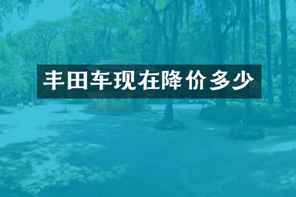 丰田车现在降价多少